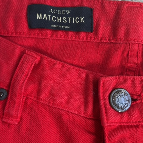 J. Crew Red Matchstick Jeans, Size 29, Low Waisted - Picture 2 of 10
